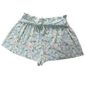 BCBGeneration Retro Daisy Garden Knot Front Short XL Summer Relaxed Soft Stretch